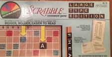 Vintage Selchow and Righter 1982 Scrabble Game Large Type Edition 