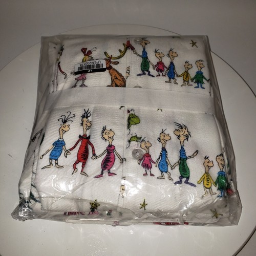 NEW Pottery Barn Kids Unisex 8 Dr. Seuss Grinch Flannel Pajama Set Whoville NEW - Picture 6 of 6