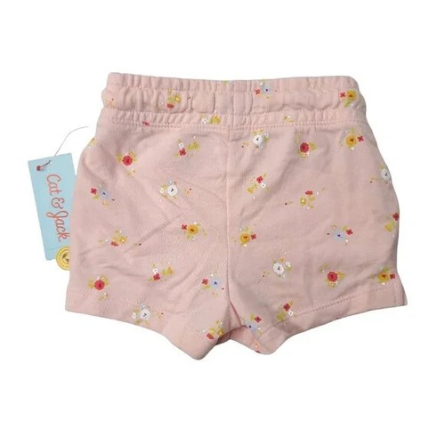 Toddler Girls' Knit Pull-On Shorts Pink Floral - Cat & Jack Various Sizes NWT - Picture 3 of 3