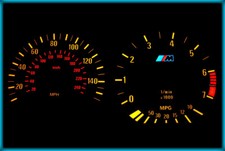 G122 BMW E36 91-99 140MPH BLACK/AMBER Plasma Glow Speedo Cluster Gauges Clocks