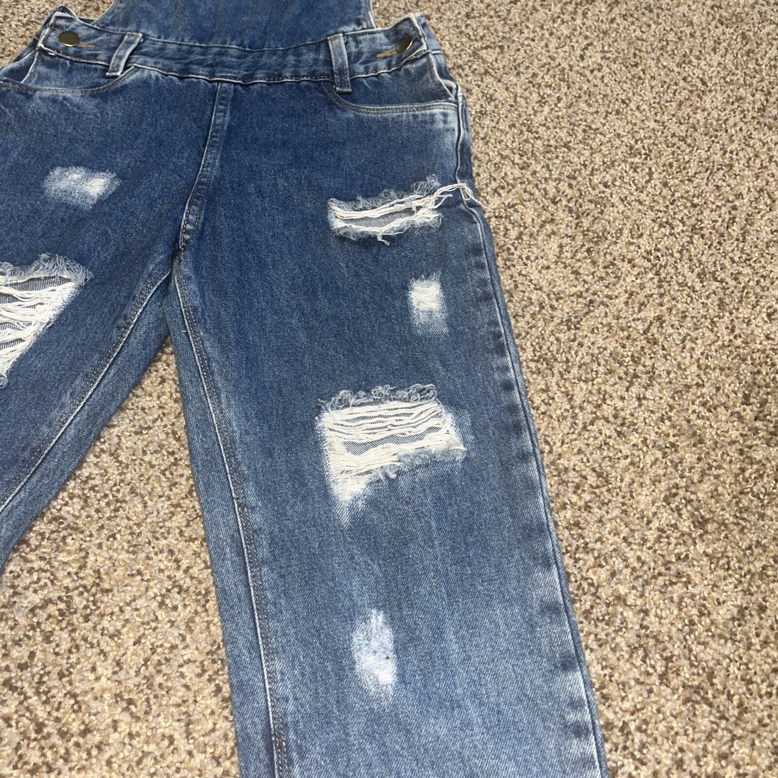 Youth Girls JuJu Bandeira Bob Banderia Denim Overalls Size 16 - View 2