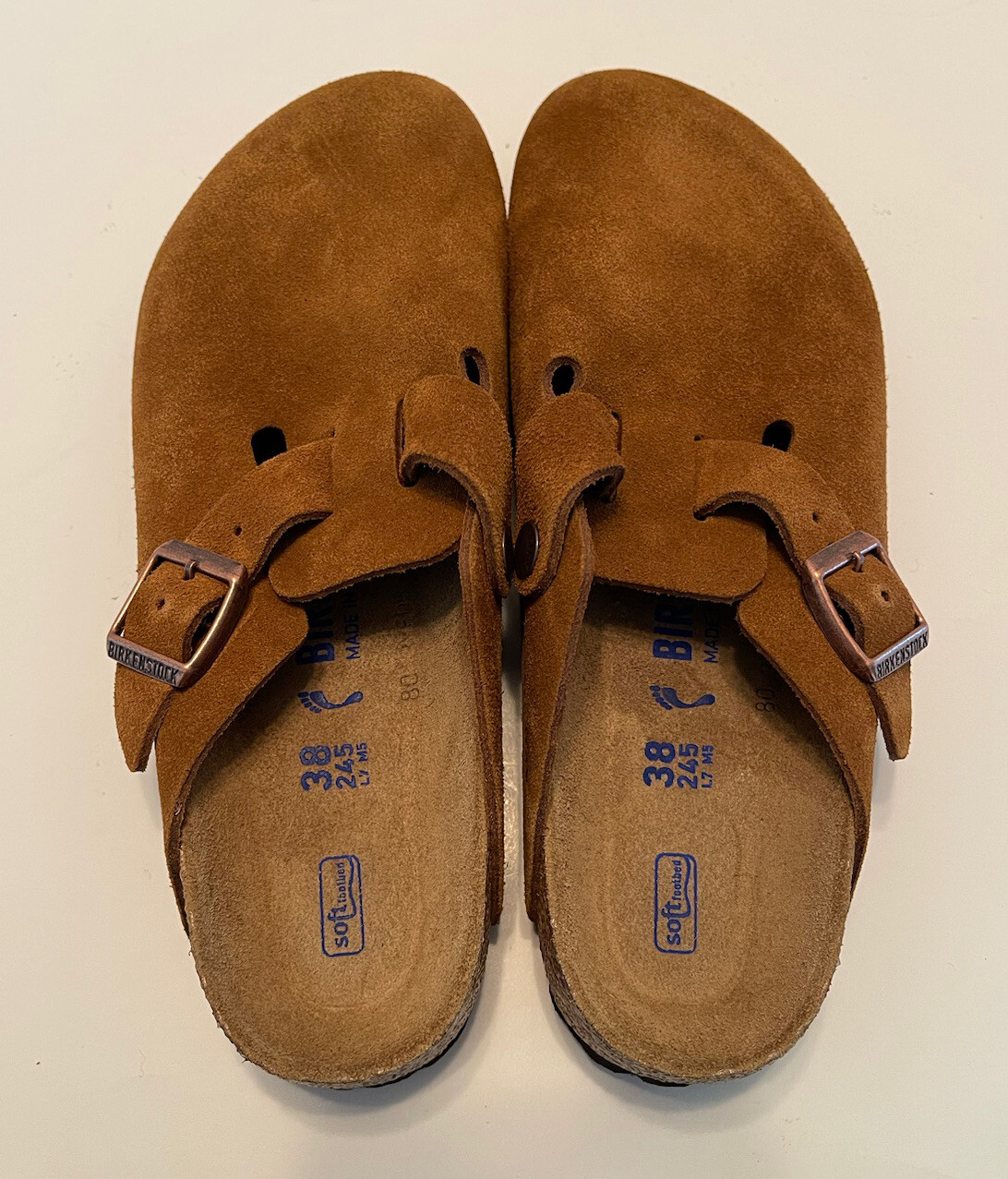 NWOT BIRKENSTOCK BOSTON SOFT FOOTBED WOMEN'S CLOGS SUEDE MINK SIZE 7-7.5US/ 38EU image 6