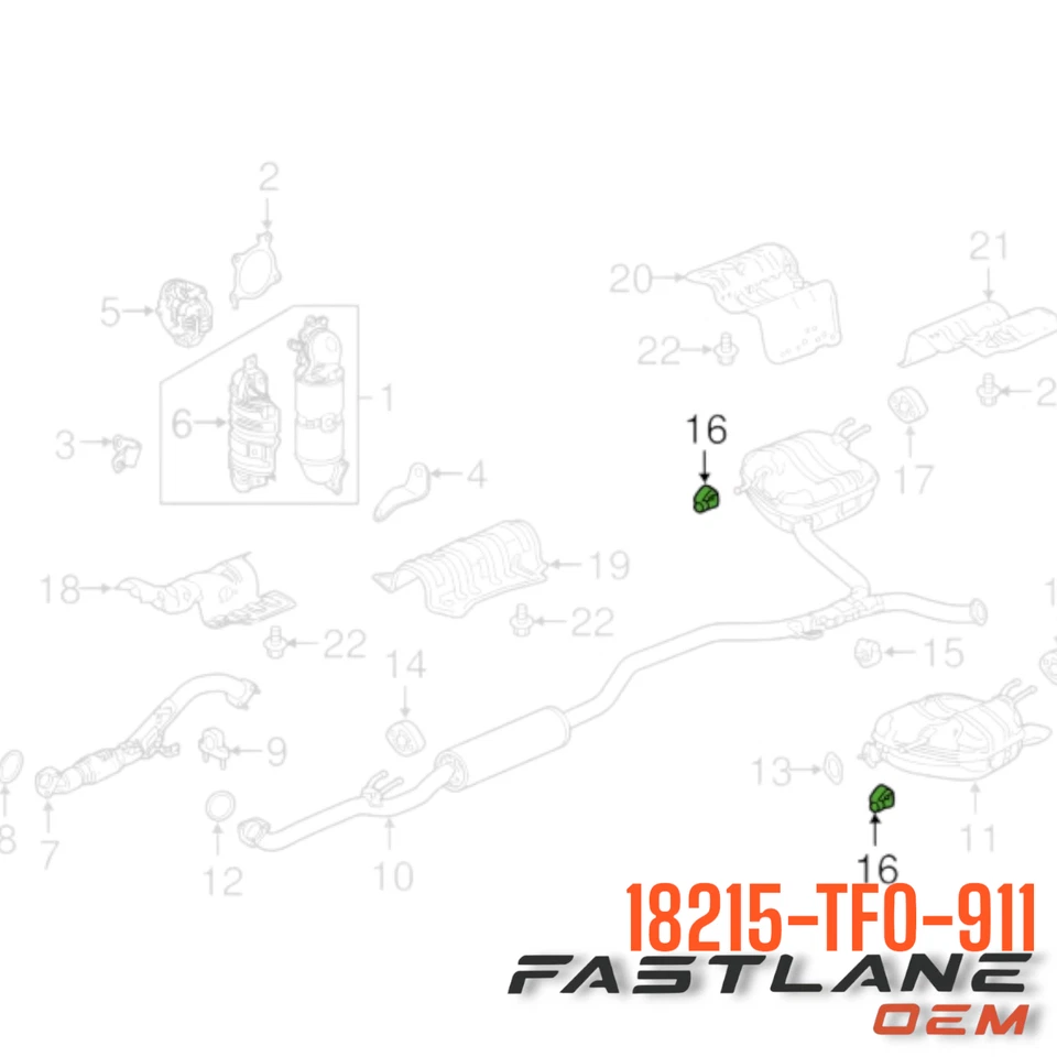 Honda Accord/HR-V/Ajuste silenciador y aislador de tubería 2009-2024 nuevo fabricante de equipos originales 18215-TF0-911 Foto 2 de 4