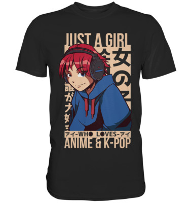 GIRL LOVES ANIME T-Shirt | Japanese Japan Baka Kawaii Manga Mädchen Geschenk