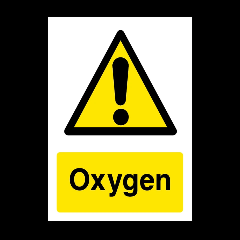 HEALTH&SAFETYDIRECT Oxygen Rigid Plastic Sign OR Sticker - All Sizes A6 A5 A4 (WCD71)