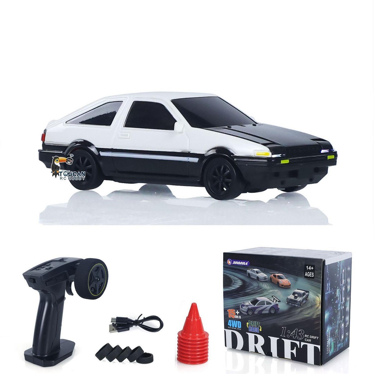 1/43 Radio Control Racing Car AE86 High Speed 4WD RC Drift Vehicle  Model