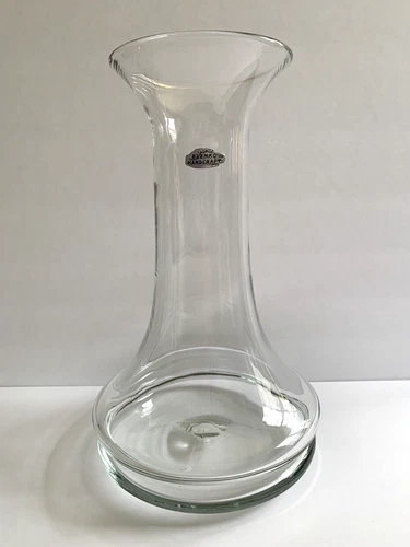Vintage Blenko 1978 Design 786L Hand Blown Glass Clear Vase 13" Foil Label