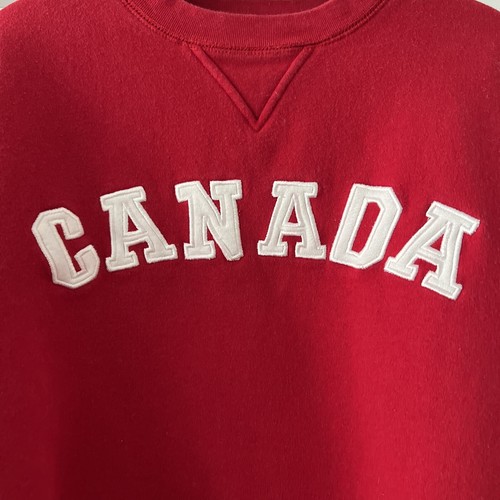 CANADA Red Embroidered Block Letter Sweatshirt YOUTH L/XL VTG - Picture 2 of 5