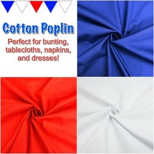 British Colour Cotton Poplin Fabric Celebrate Union Jack Craft Bunting Decor