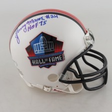 Lenny Moore Signed Hall Of Fame Mini Helmet Inscribed HOF 75 (PSA COA) - A