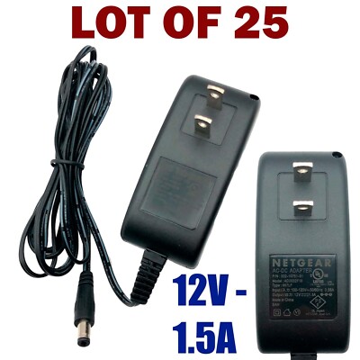 Lot of 25 OEM Netgear AD2032F10 AC/DC Adapter 12V 1.5A for Netgear Router Modem
