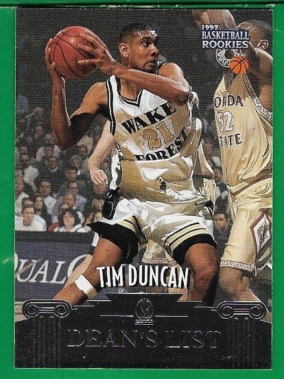 1997 Score Board Dean's List #61 Tim Duncan (RC) (HOF) (MINT) Spurs HT