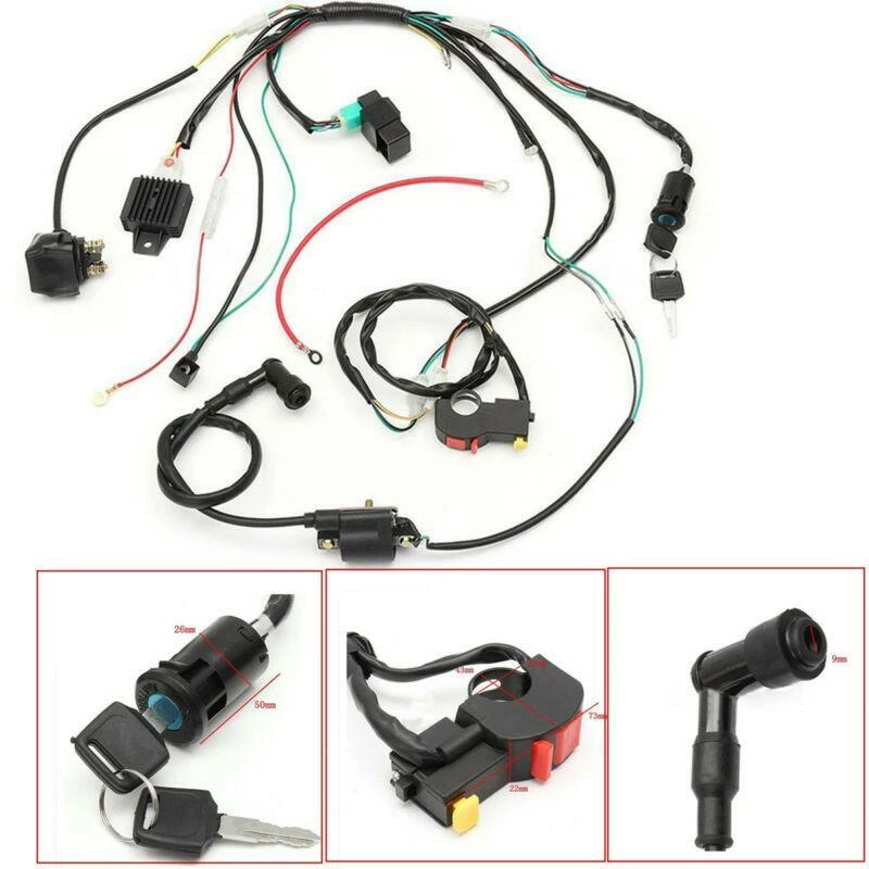 Telar arnés de cables cuádruple para 50cc 110cc 125cc PIT Foto 2 de 4