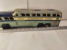 VINTAGE GRAYHOUND TIN BUS TOY FRICTION 16" Long