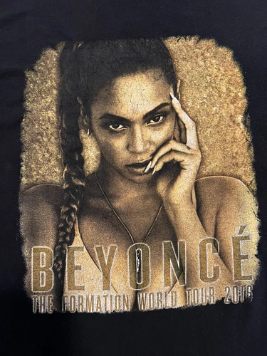 BEYONCE 2016 The Formation World Tour Black Gold T Shirt Graphic Size Medium