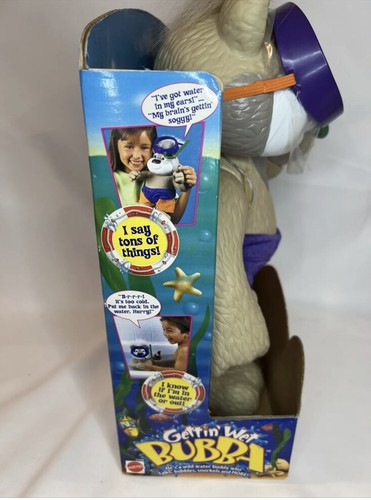 1999 Mattel Gettin' Wet Bubba Talking Bath Water Pool Toy Bear New In Box! B96 - Picture 2 of 7