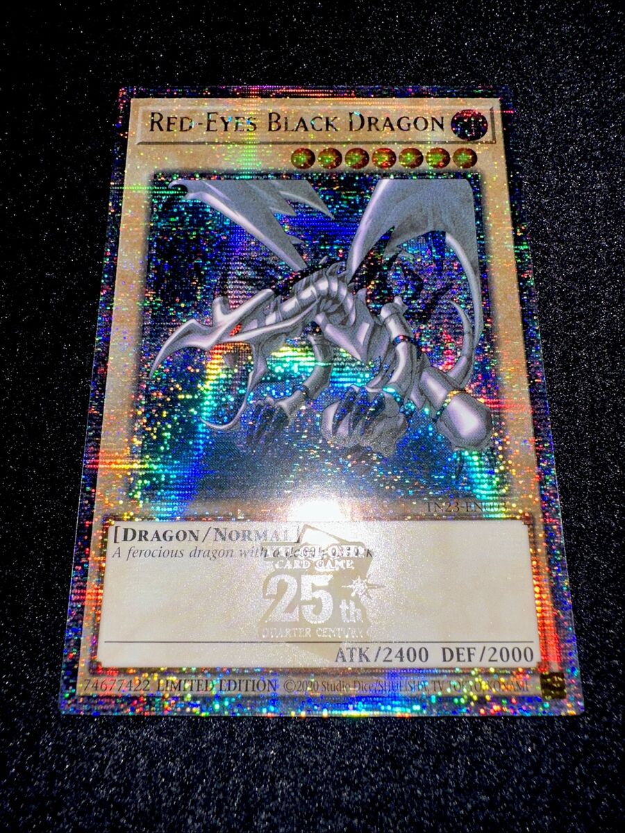 YUGIOH • RED EYES BLACK DRAGON • QUARTER CENTURY SECRET RARE YUGIOH • RED EYES BLACK DRAGON • QUARTER CENTURY SECRET RARE
