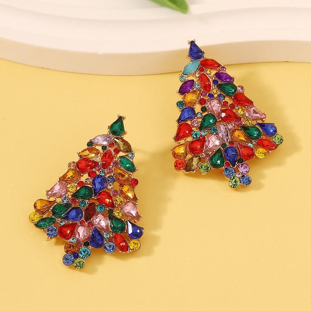 Fashion Crystal Christmas Tree Earrings Drop Dangle Jewelry HOT 2023