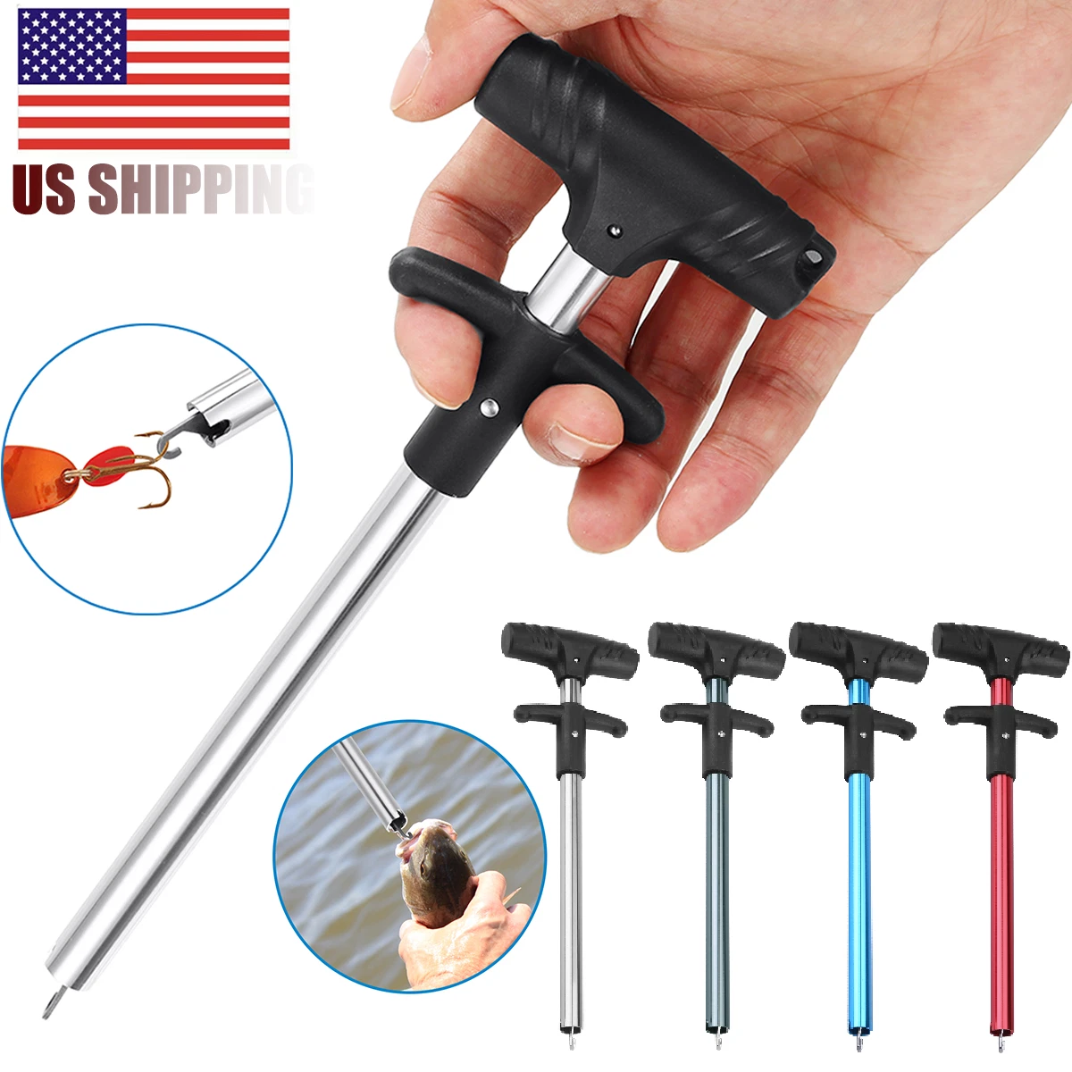 Easy Fish Hook Remover Puller Fishing Tool T Handle Extractor