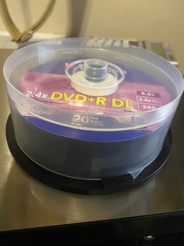 20 Pack Verbatim 2.4x DVD+R DL  8.5 GB Double Layered Recordable up to 6x (OPEN) - Image 2 of 2