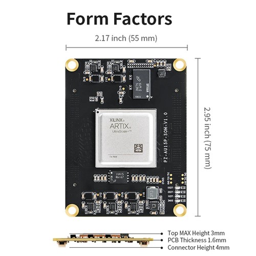Puzhi FPGA Core Board Xilinx Artix UltraScale+ XCAU15P Industrial Grade - Picture 5 of 14