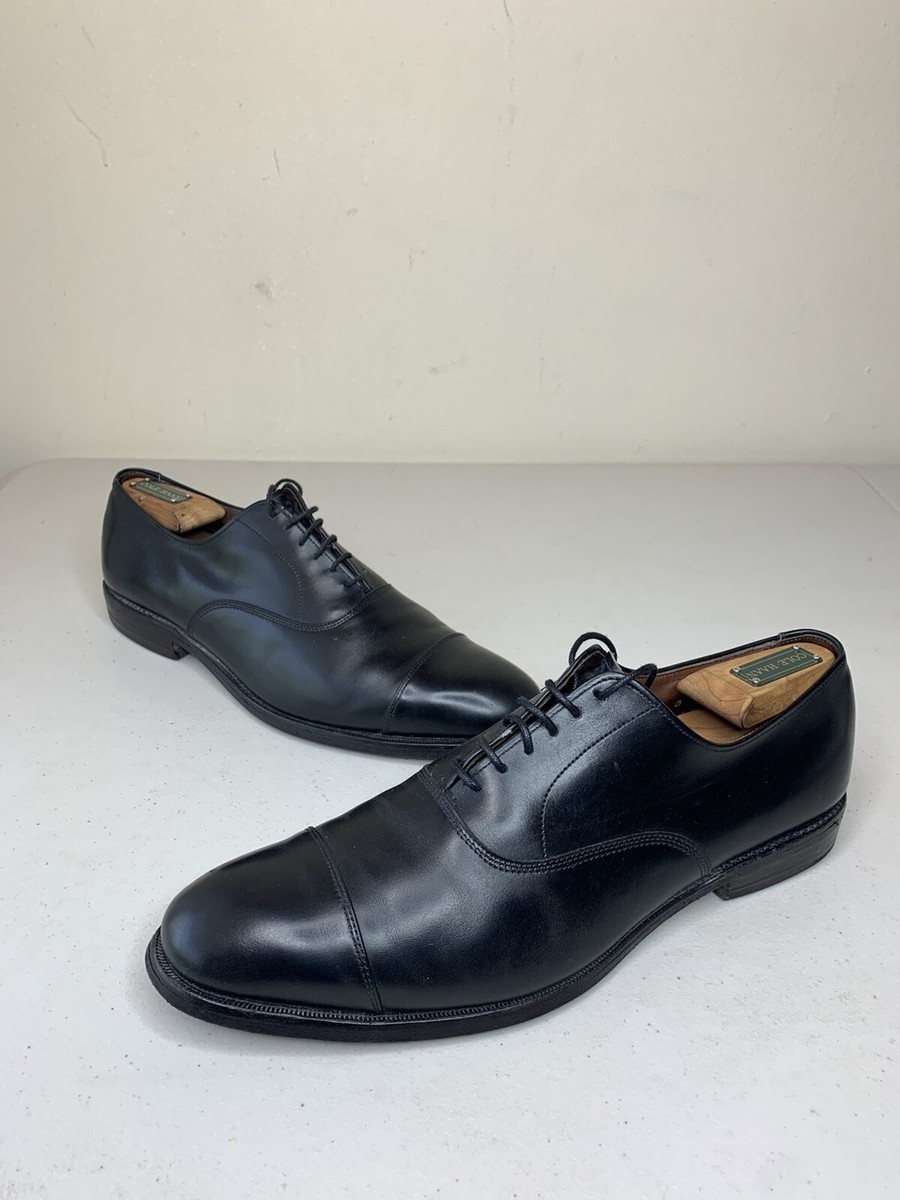 $395 Allen Edmonds Park Avenue Black calfskin Leather Cap  display picture 2