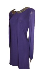 Gorgeous ❤️ BNWT £40 Size 12 Wallis Purple Beaded Dress Smart Party Evening