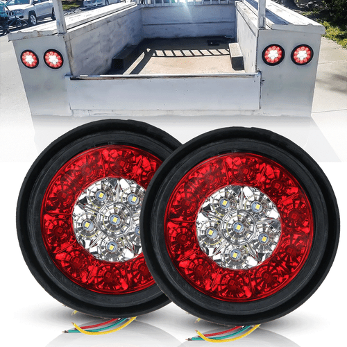2X 4"inch Round LED Truck Trailer Stop Turn Tail Brake Lights Waterproof 16-LED - Bild 17 von 17