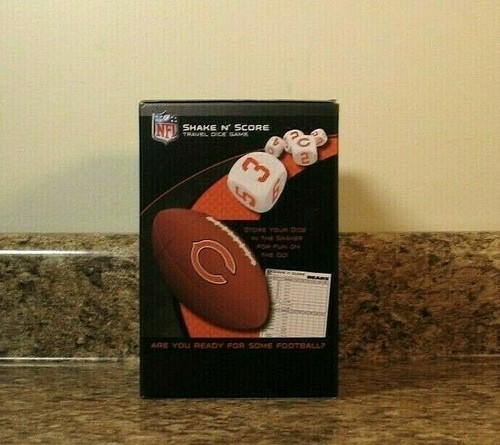 Juego de dados de viaje NFL Chicago Bears Shake N' Score NUEVO - Imagen 2 de 4