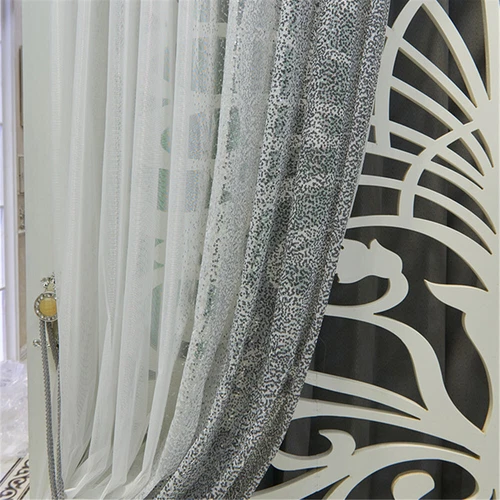 Modern Ombre Color Sheer Curtain with Sequins Shiny Voile Sheer Curtain 2 Panels - Bild 40 von 43