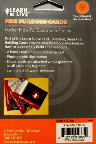 FIRE BUILDING CARDS pocket guide learn &amp; live emergency disaster ...