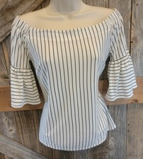 Banana Republic Off-Shoulder Floral Striped Bell-Sleeve Top — listing 3