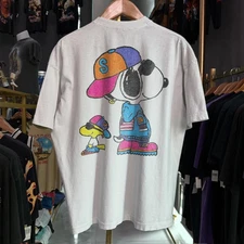 90s SNOOPY & WOODSTOCK Hip Hop White Unisex T shirt Reprint S-5XL Back Print