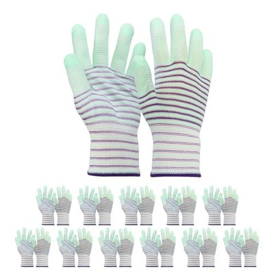 12Set ESD Anti-Static Gloves Protective Gloves, Medium Size Light Green