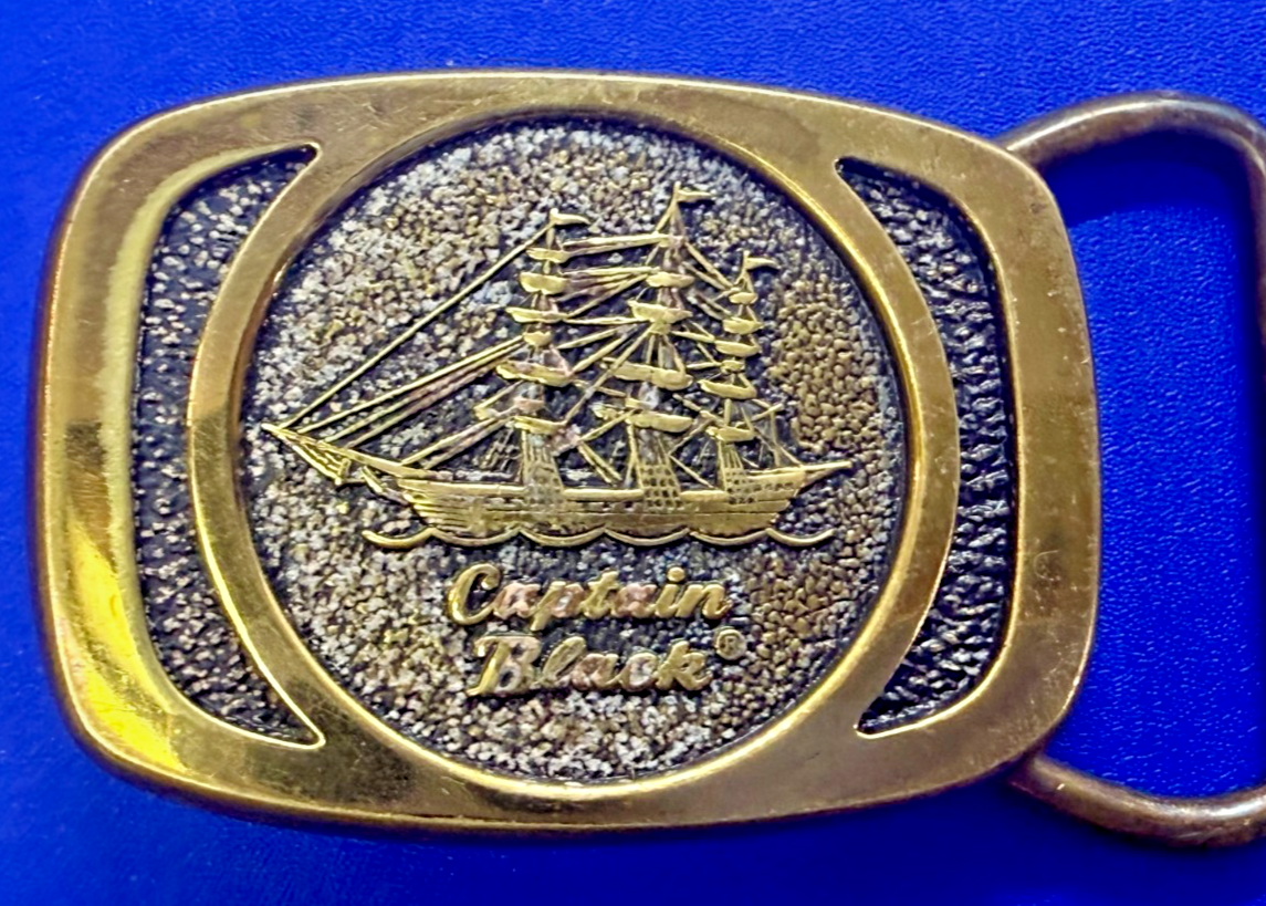 tobacco belt buckles Captain Black Pipe Tobacco Solid Brass Advertising 2