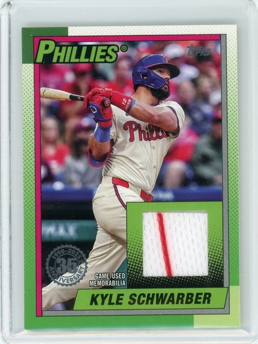 2025 Topps Kyle Schwarber 1990 Relics Game Used Pinstripe Jersey #90R2-KS