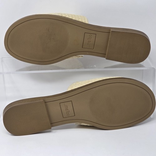Sandalias Me Too Rhoda Slide Tejidas Rafia Para Mujer 10 Diapositivas Anchas Tostado Crema - Imagen 10 de 10
