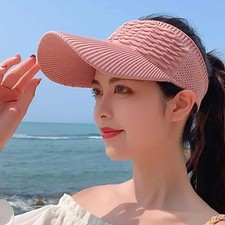 Women Anti UV Sun Visor Hat Breathable Adjustable Beach Sport Cap