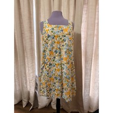 Lauren Conrad Floral Square Neck Sleeveless Dress Womens Size M