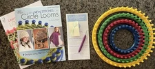 KNIFTY KNITTER ROUND LOOM SERIES PROVO CRAFT SET & TWO Bonus Loom Pattern Books
