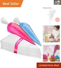 Set of 200 Durable 12-Inch Tipless Piping Bags - Perfect for Baking Masterpieces