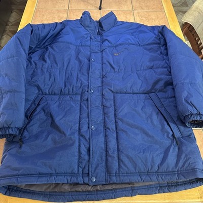 Vintage Y2K 2000s Nike Blue Winter Coat Puffer Jacket Men s Sz XL Oversized
