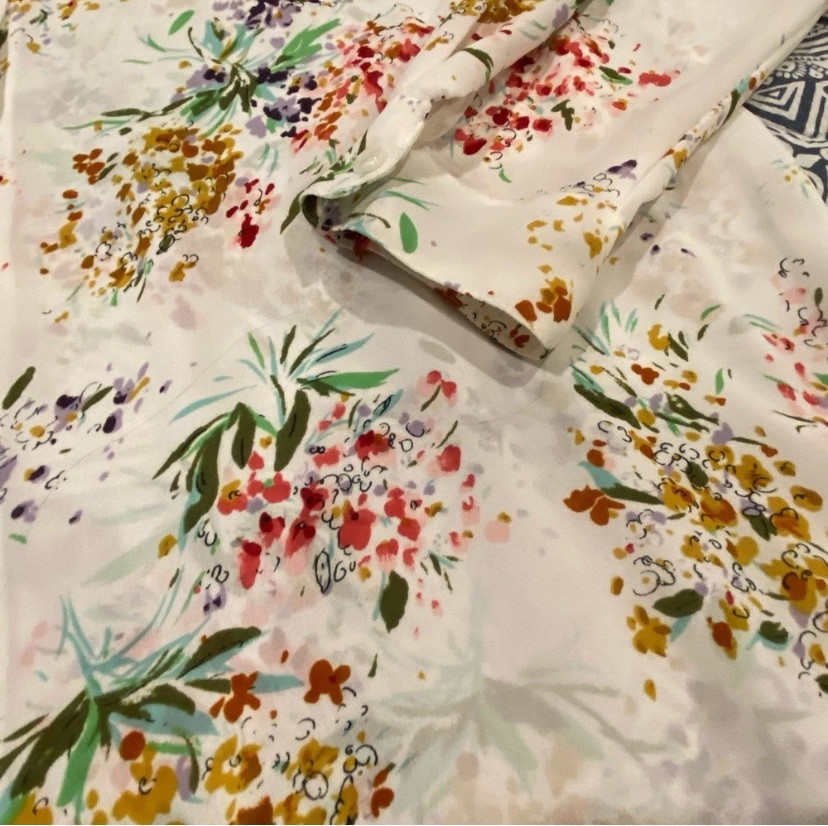 SAINT LAURENT Camicetta vintage Yves St. Clair floreale con bottoni taglia XL