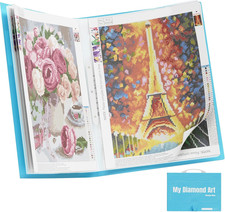 A2 Storage Book for Diamond Art Kits, Diamond Art Portfolio Folder with 30 Pocke