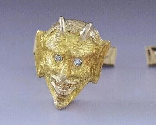 Abotoaduras masculinas de casamento folheadas a ouro amarelo 14k com diamante de corte redondo de 1 quilate criadas em laboratório - Imagem 4 de 4