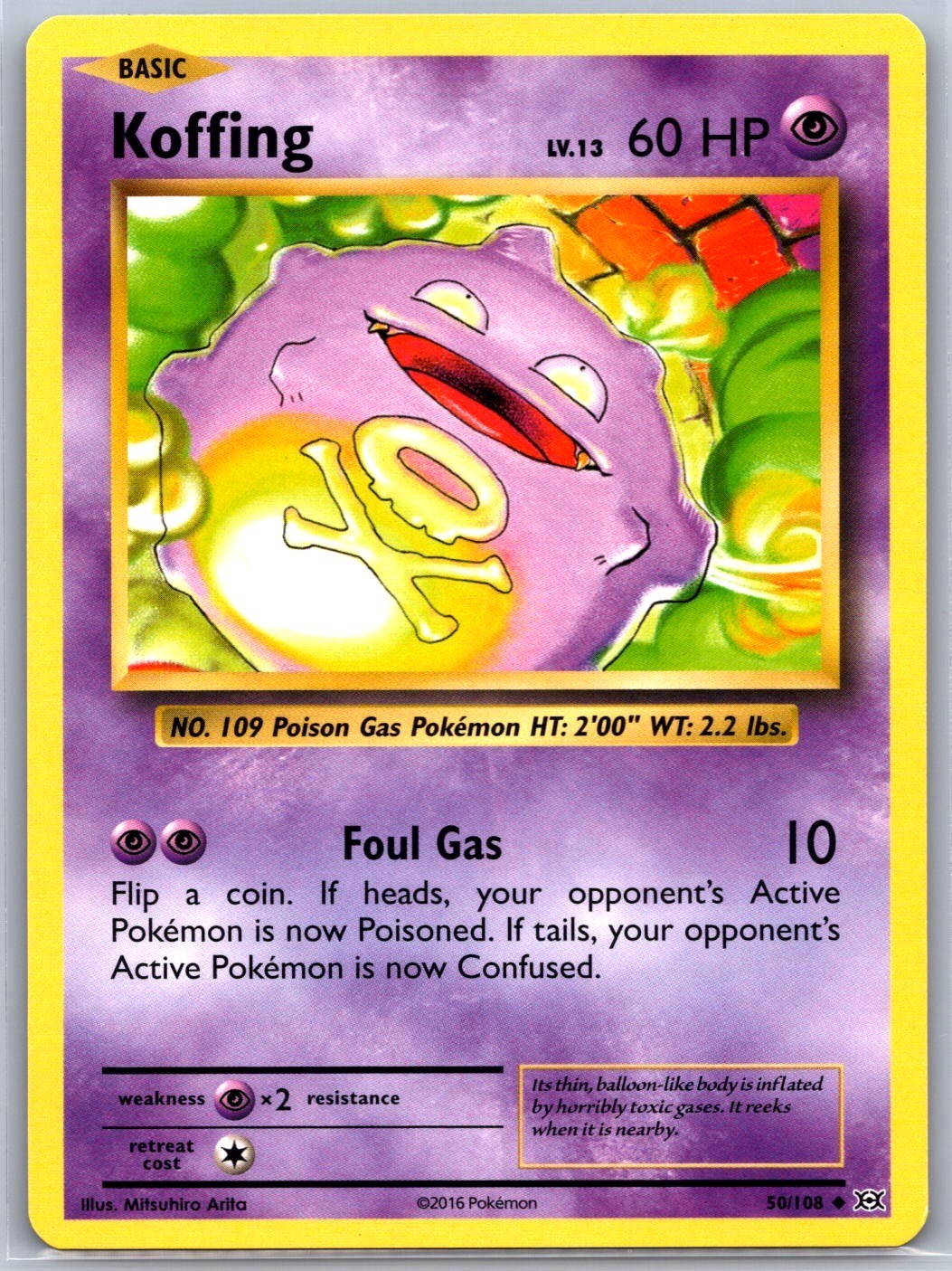 Koffing 50/108 Uncommon Evolutions Pokemon Near Mint