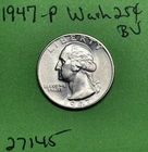 1947-P Washington Quarter BU Brilliant Uncirculated 90% Silver See Pics