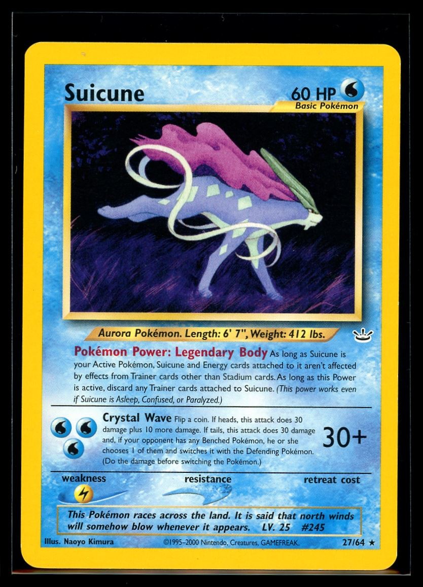 2001 Neo - Revelation Suicune #27 Non Holo Rare Pokemon Card