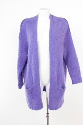 American Vintage Strickjacke Cardigan Damen Gr. XS/S Lila Alpaka Wolle Oversized