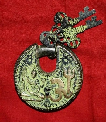 Brass Shiva Om Symbols Front Door Lock Traditional Home Door Safety Lock RD924